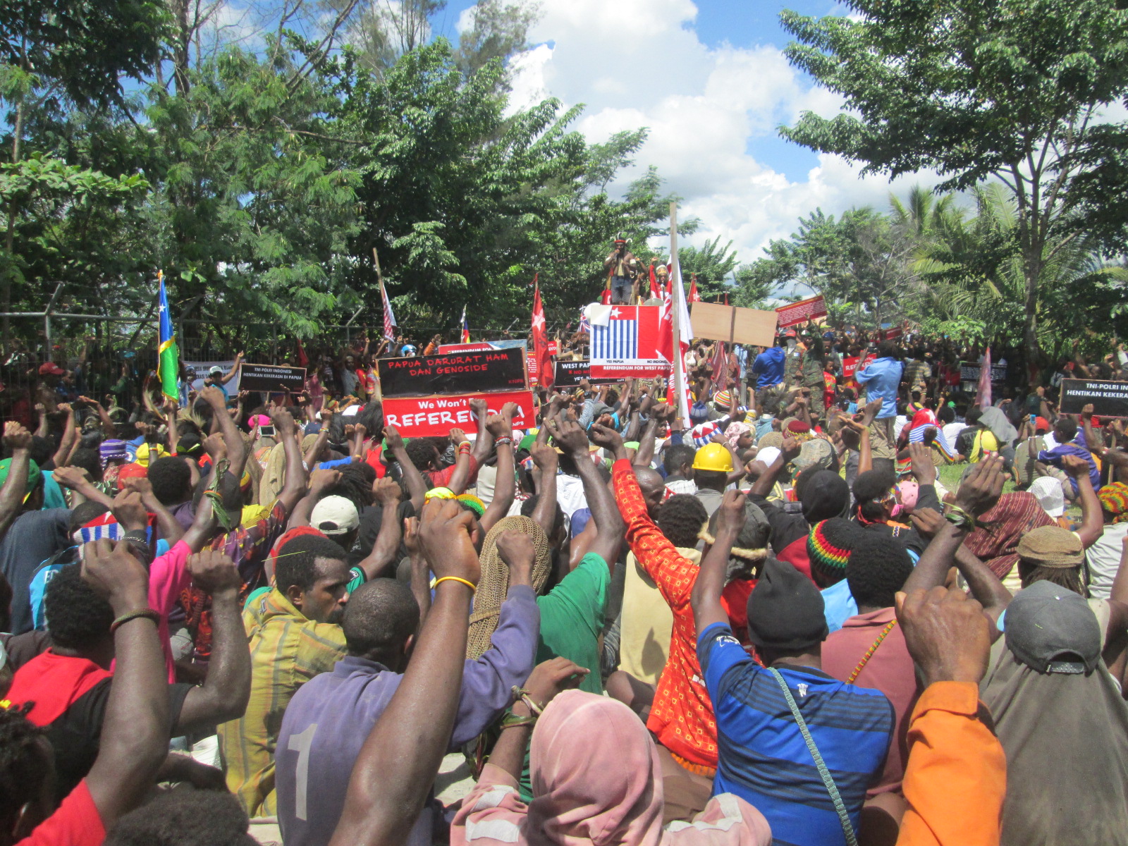 Photos from the pro MSG rallies and arrests in West Papua on 28th May