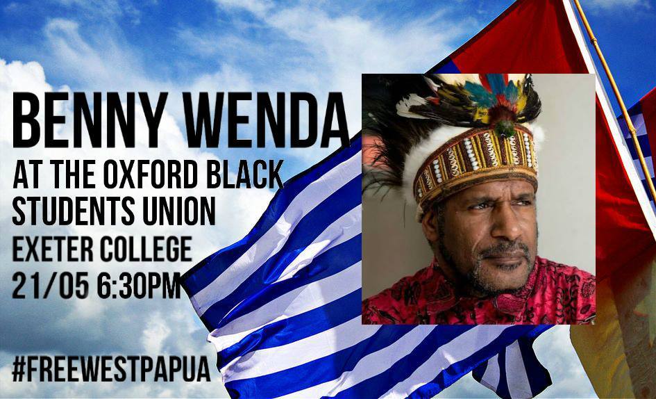 (21-05 18:30) BENNY WENDA at the Oxford Black Students Union | FREE WEST PAPUA